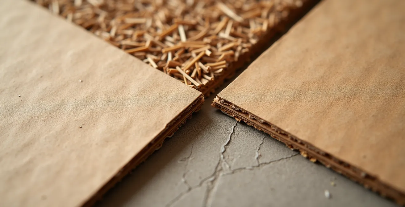 Macro shot comparing different packaging materials and textures