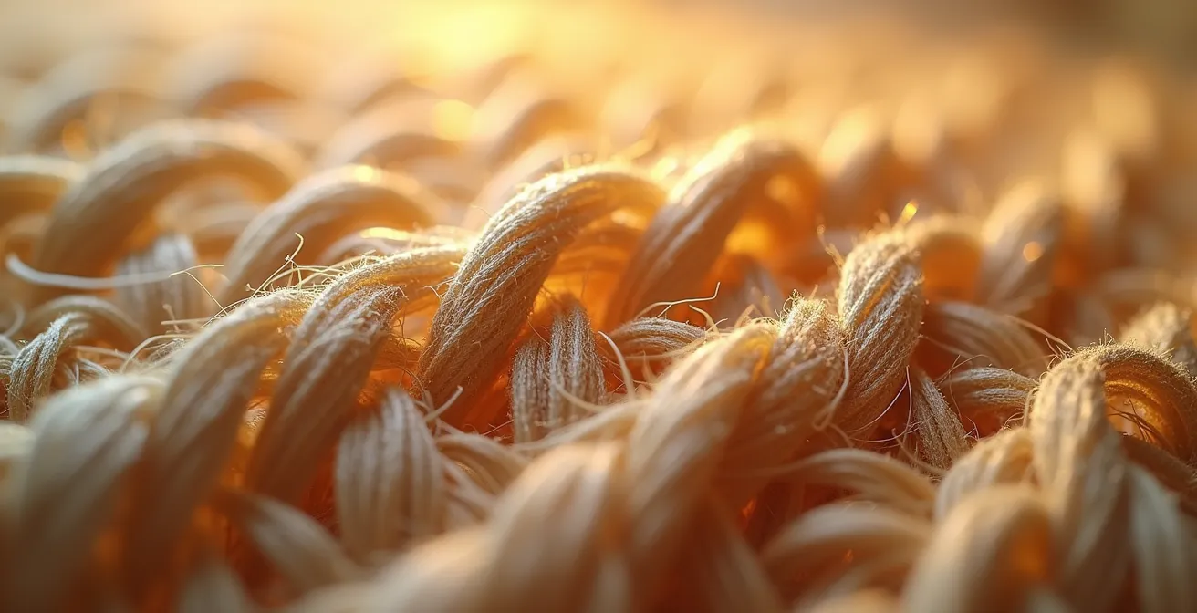 Extreme close-up of quality materials and craftsmanship in durable goods