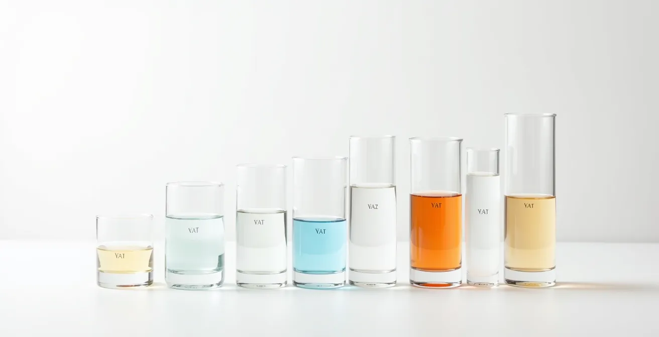 Abstract visualization of varying VAT rates across European countries