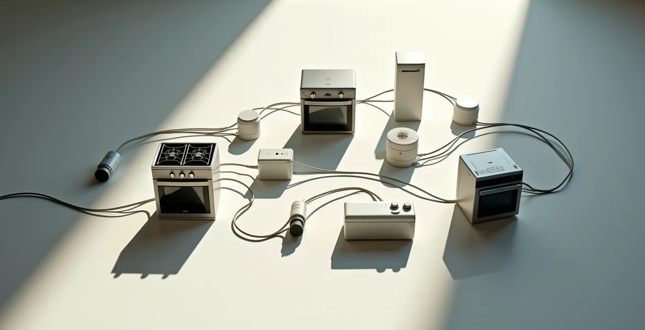 Digital display showing energy consumption patterns in a rental apartment