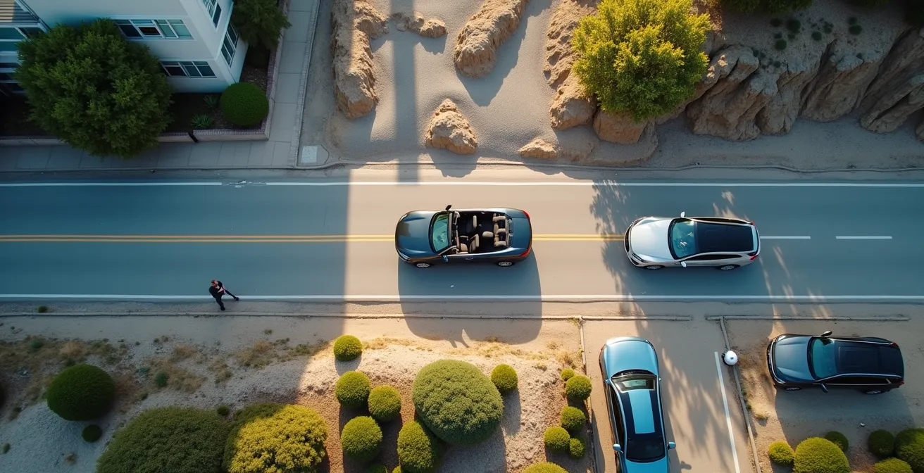 Minimalist infographic showing three tiers of car sharing options for different trip types